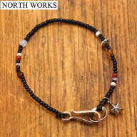 ノースワークス NORTH WORKS ホワイトハーツ ボヘミアンビーズ ブレスレット メンズ レディース ユニセッ…