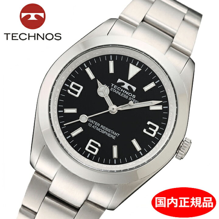 楽天市場】【テクノス】 TECHNOS 腕時計 メンズ ブラック文字盤 