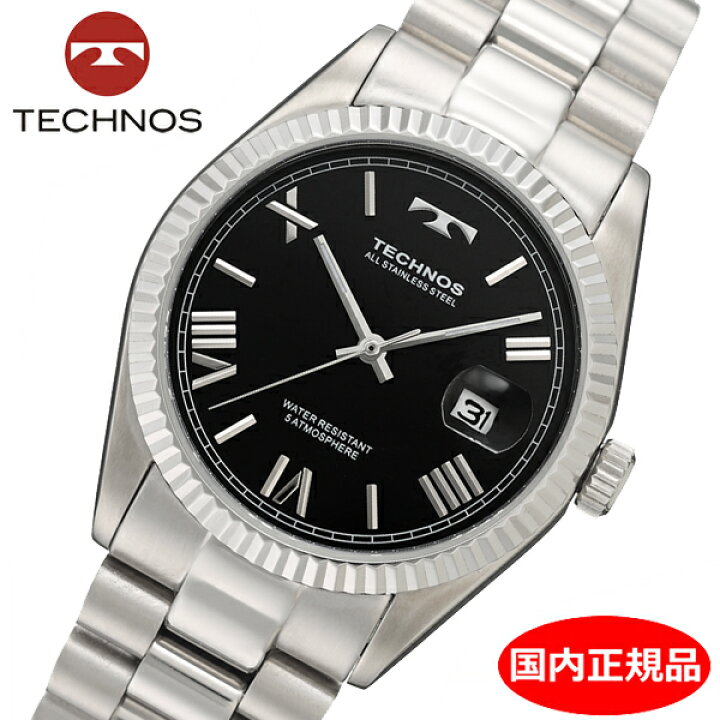 楽天市場】【テクノス】 TECHNOS 腕時計 メンズ ブラック文字盤 