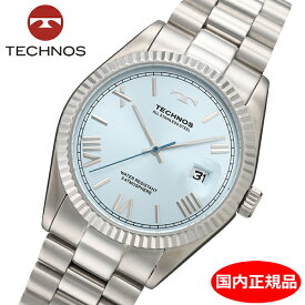 【テクノス】 TECHNOS 腕時計 メンズ ブルー文字盤 ステンレスベルト TSM921SI