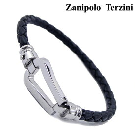 Zanipolo Terzini（ザニポロ・タルツィーニ）サージカルステンレス製 レザーブレスレット/メンズ・ブラック x シルバー ザニポロタルツィーニ ZTB2610M-SSBK【送料無料】