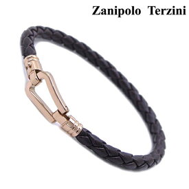 Zanipolo Terzini（ザニポロ・タルツィーニ）サージカルステンレス製 レザーブレスレット/レディース・ブラウン x ローズゴールド ザニポロタルツィーニ ZTB2610S-RGBR【送料無料】