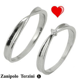 Zanipolo Terzini（ザニポロ・タルツィーニ）サージカルステンレス製 ペアリング（男女2個セット）キュービックジルコニア メンズ ＆ レディース ザニポロタルツィーニ ZTR427MA-SUS ZTR427FM-SUS