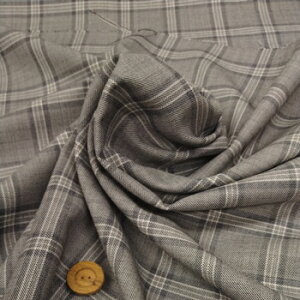 【ポリエステル・ウール 先染め生地 チェック柄 】2個(1m)以上、50cm単位販売商品