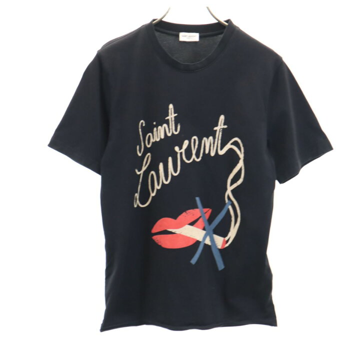 楽天市場】サンローラン プリント 半袖 Tシャツ L ブラック SAINT  