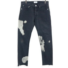 古着 A.P.C. アーペーセー 日本製 ブリーチ加工 デニムパンツ W25 ブラック系 ボタンフライ レディース 【中古】 【PD】