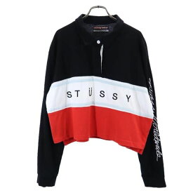 ステューシー ロゴ刺繍 長袖 Tシャツ 12 STUSSY WEAR ハーフボタン レディース 【中古】 【230310】