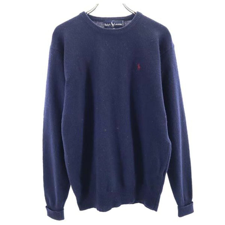 楽天市場】ラルフローレン ウール100％ ロゴ刺繍 ニット M ネイビー系  