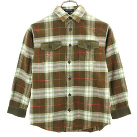 バーバリー 三陽商会 長袖 チェックシャツ 140 ブラウン系 BURBERRY キッズ 【中古】 【240309】 メール便可