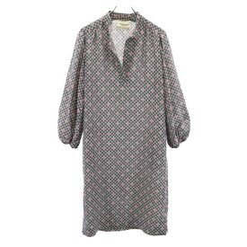 バレンシアガ イタリア製 総柄 ワンピース ブラック系 BALENCIAGA 長袖 レディース 【中古】 【230320】