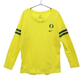 ナイキ プリント 長袖 Tシャツ M イエロー NIKE スポーツ トレーニング レディース 【中古】 【231007】 メール便可