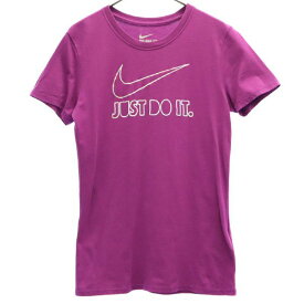 ナイキ プリント 半袖 Tシャツ M パープル NIKE クルーネック レディース 【中古】 【230608】 メール便可