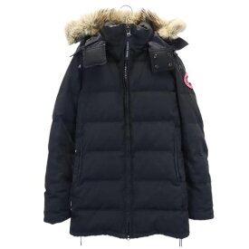 カナダグース リアルファー ダウンジャケット S ブラック系 CANADA GOOSE ロゴワッペン コート レディース 【中古】 【221122】