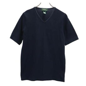 ローレンラルフローレン Vネック 半袖 Tシャツ S ネイビー系 LAUREN RALPH LAUREN ロゴ レディース 【中古】 【230623】 メール便可