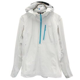 アークテリクス ナイロンブレンド ハーフジップ ロゴ アウトドア ジャケット M グレー系 ARC&#039;TERYX フード レディース 【中古】 【230609】