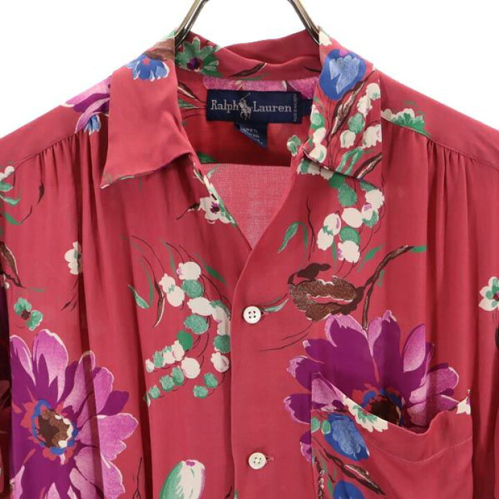楽天市場】ラルフローレン 開襟 花柄 半袖 シャツ 4 ピンク系 RALPH 