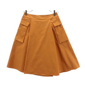 フォクシー ニューヨーク 日本製 ミニ スカート 40 オレンジ系 FOXEY NEW YORK バックラップ レディース 【中古】 【230303】