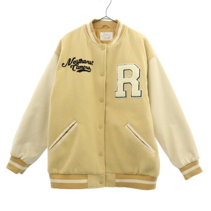 楽天市場】ザラ 切替 スタジャン 164・ ベージュ ZARA ワッペン キッズ 