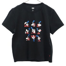 リーバイス ディズニー ミッキーアンドフレンズコラボ グーフィー 半袖 Tシャツ S ブラック Levi&#039;s Disney MICKEY レディース 【中古】 【230701】 メール便可