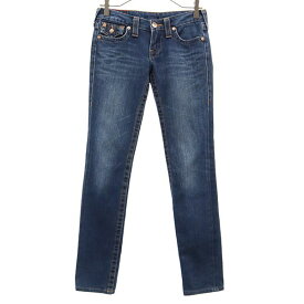 トゥルーレリジョン スキニー デニムパンツ W25 ブルー TRUE RELIGION ジーンズ レディース 【中古】 【240111】