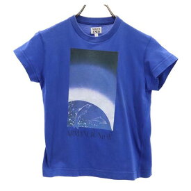 アルマーニジュニア プリント 半袖 Tシャツ 2 ブルー系 ARMANI JUNIOR キッズ 【中古】 【230803】 メール便可