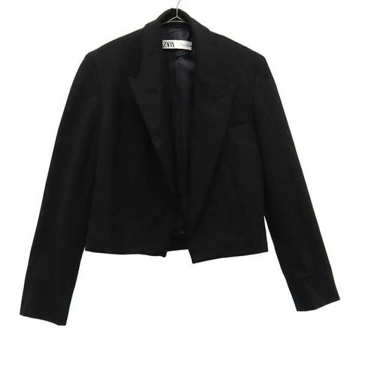楽天市場】ザラ ショート丈 テーラードジャケット S ブラック ZARA 