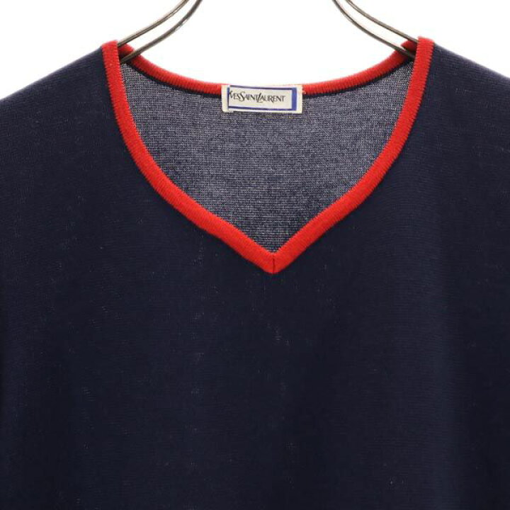 楽天市場】イヴサンローラン 半袖 ワンピース M ネイビー系 YVES SAINT  