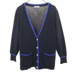 イヴサンローラン 90s オールド 長袖 ニット カーディガン 黒系 YVES SAINT LAURENT レディース 【中古】 【240115】