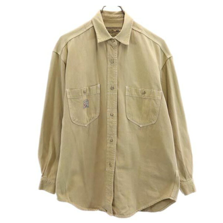 楽天市場】カルバンクライン 長袖 ワークシャツ S ベージュ Calvin 