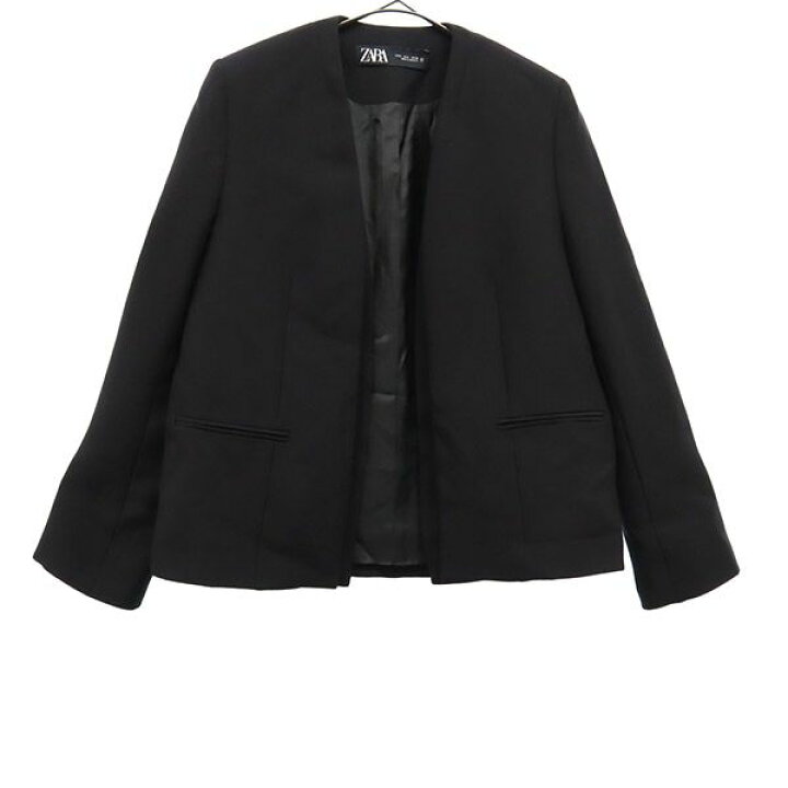 楽天市場】ザラ ノーカラージャケット S ブラック ZARA レディース 