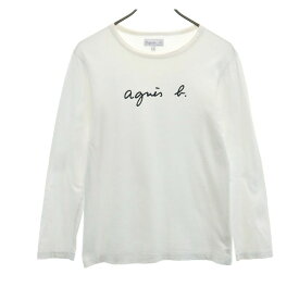 アニエスベー 日本製 長袖 Tシャツ 1 ホワイト agnes b. ロンT レディース 【中古】 【240525】 メール便可