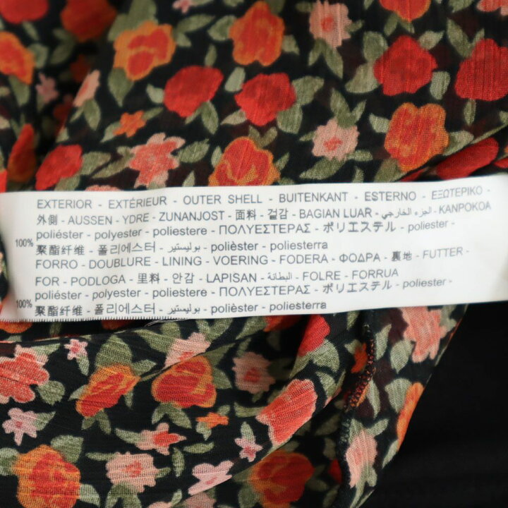 楽天市場】未使用 ザラ 花柄 半袖 チュニック L ブラック 他 ZARA 
