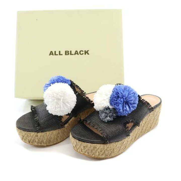 楽天市場】未使用 ローズバッド ALL BLACK エスパドリーユ サンダル 38 