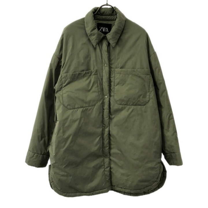 楽天市場】ザラ 中綿 シャツジャケット M カーキ ZARA レディース 