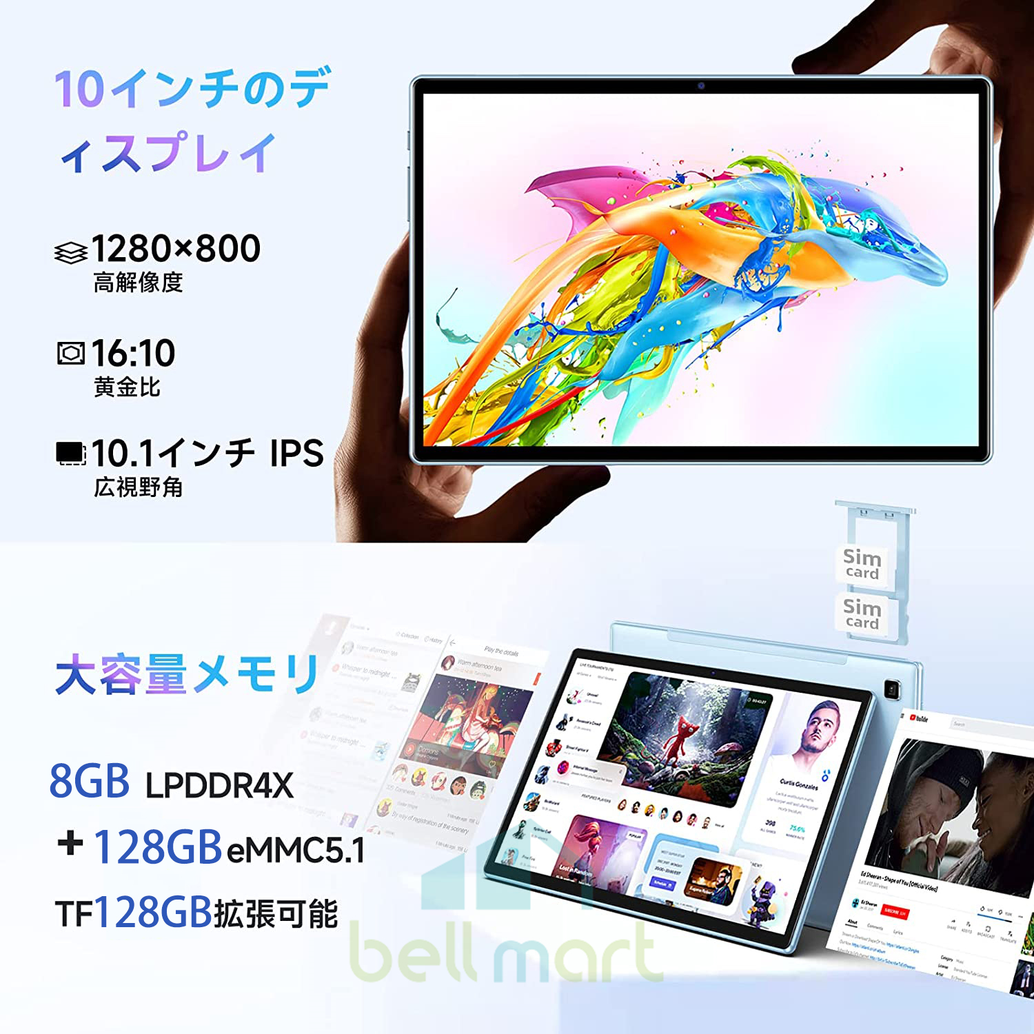 楽天市場】タブレット PC 10インチ Android13 2023 新作 本体 wi-fi