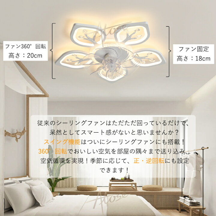 楽天市場】＼P10倍／ シーリングファンライト 軽量 おしゃれ 北欧 dc  