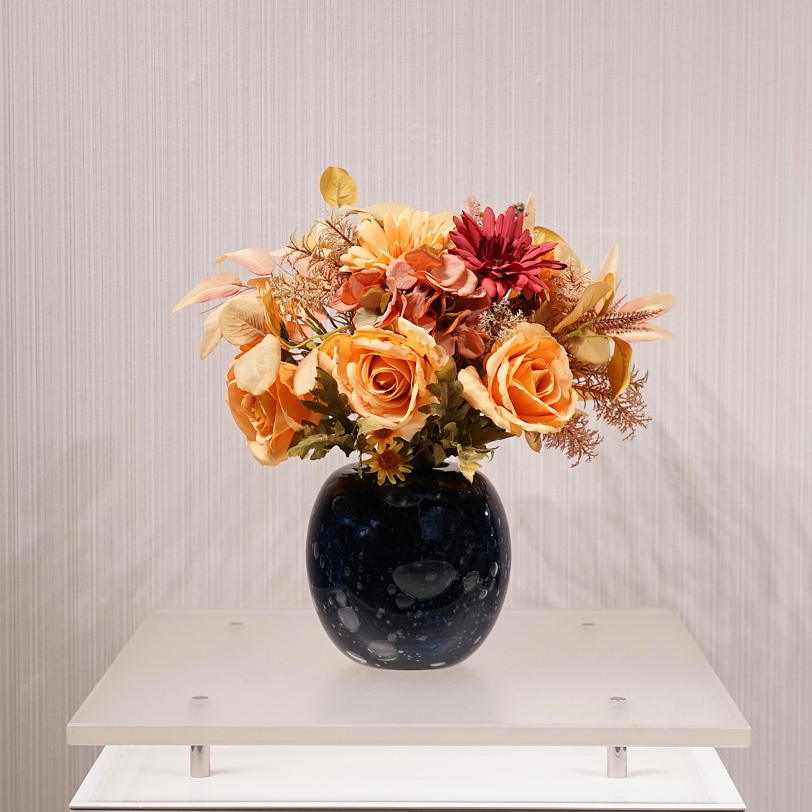 ヘンリーディーン ガラス フラワーベース 花瓶 造花-