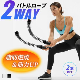 2Way バトルロープ ドレス 室内外OK 全身トレーニング フィットネスバー アウトスティック クロスフィット対応 筋トレ 有酸素 運動器具 自宅 トレーニングロープ 男女兼用 プロ仕様