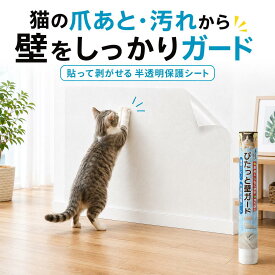 猫 壁紙保護シート はがせる フィルム 8サイズ選べる 半透明 さらさら 目立たない 撥水加工 爪とぎ防止 壁保護 賃貸 壁紙補修 目盛付き お試し 大容量 賃貸OK 跡が残らない 猫爪研ぎシート