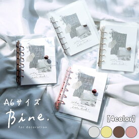 Bine クリアバインダー A6 バイン バインダー シルバー ゴールド ピンクゴールド ブラウン マインドウェイブ シール帳 クリア