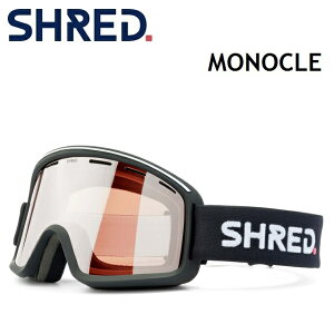22-23 SHRED シュレッド MONOCLE モノクル BLACK / LOW LIGHT SILVER ゴーグル スノーボード ジャパンフィット 日本正規品