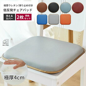 【お買い得2枚セット】 極厚 チェアパッド 低反発 四角 45cm 40cm 35cm 洗える 座布団 チェアクッション おしゃれ シートクッション テレワーク 椅子 クッション フロアクッション 在宅 父の日 おうち時間 ざぶとん 北欧 シンプル テレワーク 疲れない 坐骨 神経 防水レザー