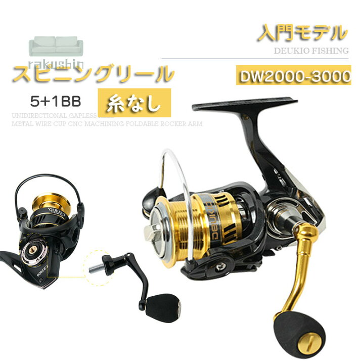 楽天市場】【送料無料】リール スピニングリール 釣り具 初心者 釣り 