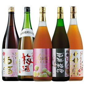 【5/5限定！最大100％ポイントバック】 リキュール 梅酒 父の日 利酒師 厳選 受賞 梅酒 飲み比べ 5本組 セット 1800ml 1.8L お酒 酒【7560円(税込)以上で送料無料】