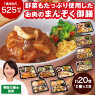 冷凍弁当 肉 おかず 冷凍 食品 お肉好きのための 満足御膳 20食 セット 弁当 簡単 時短 栄養 ストック レ…