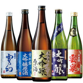 特別送料無料 日本酒 大吟醸酒 特割 越乃五蔵 大吟醸 飲みくらべ 5本組 飲み比べセット 第3弾 720ml 5本 50%オフ お父さん 男性 義父 父 父親 贈り物 お礼 お中元 敬老の日 父の日 ギフト プレゼント