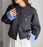 ＼秋新作早割10％OFFクーポン／ニットカーディガン M L LL ＜U.S.POLO ASSN.＞Wフェイスバイカラーカーデ…