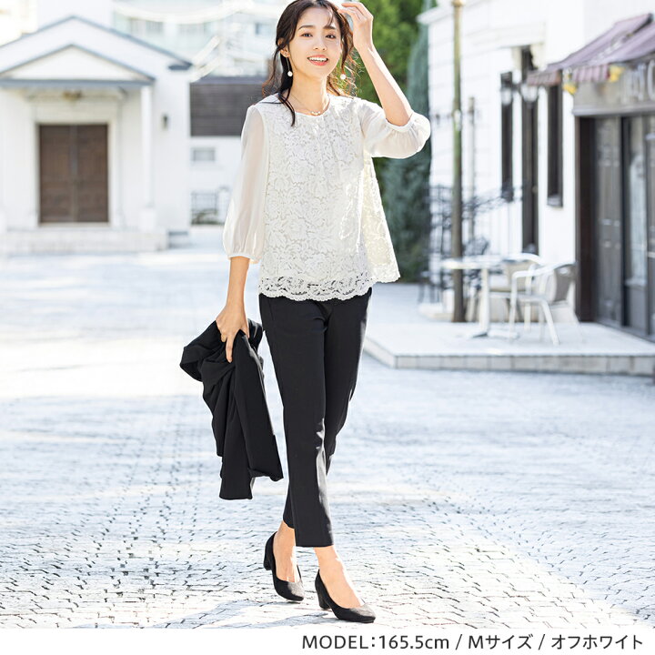 楽天市場 Web限定 ブラウス M L Ll 3l 入学式卒業式に 胸元タックレースブラウス M 3l 40代レディースファッション 30代 レディース ベルーナ 春 春服 トップス オフィス フォーマル 入学式 ママ スーツ 可愛い 体型カバー ベルーナ