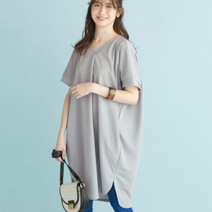 楽天市場 ワンピース M L Ll 3l バックベルトチュニックワンピ M 3l ベルーナ 30代 40代 50代 レディース ミセス 大人 ファッション 夏 夏服 Ranan ラナン 大人 半袖 ベルーナ