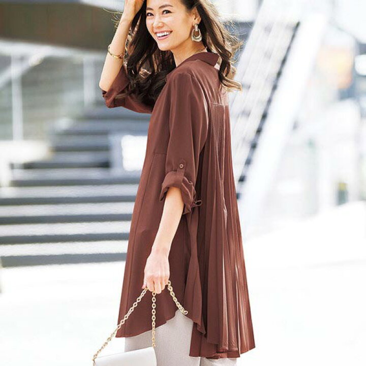 楽天市場 1000円offクーポン配布中 ワンピース M L Ll 麻調スラブバックプリーツシャツワンピース M Ll ベルーナ Belluna 40代 50代 60代 レディース ミセス 大人 ファッション 夏 夏服 大人 ベルーナ